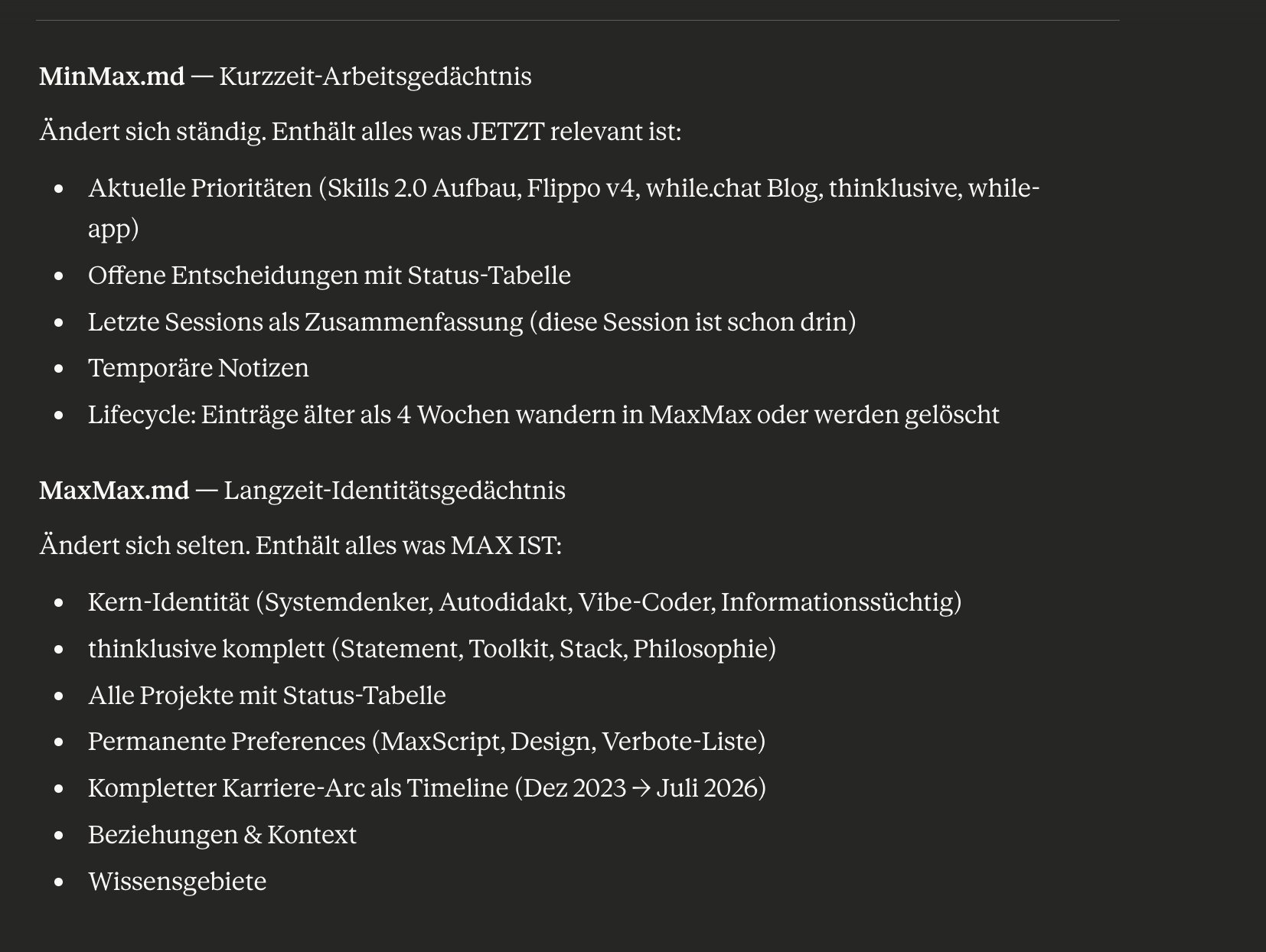MinMax short-term memory